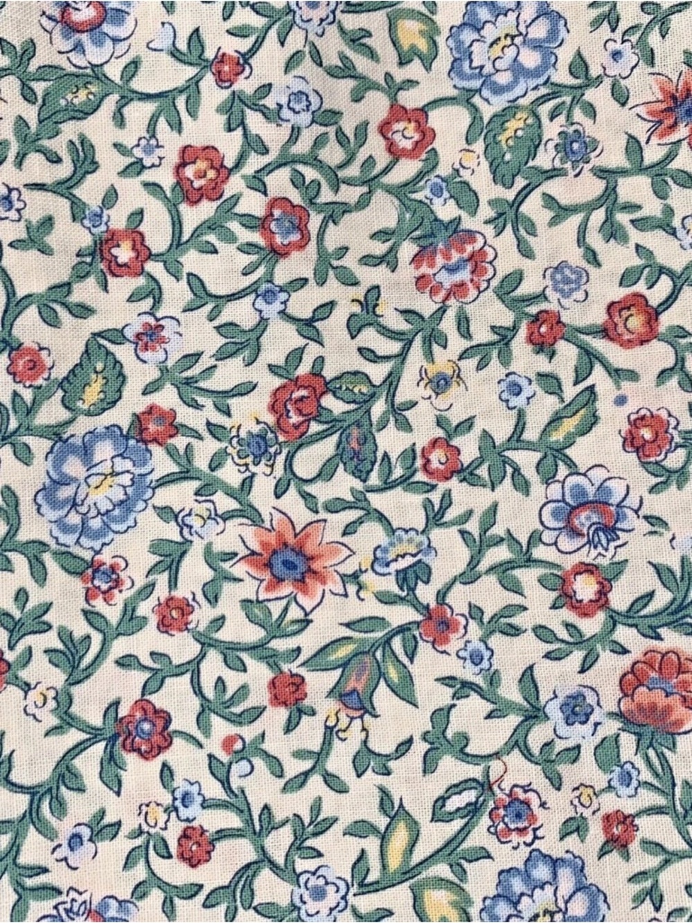 Lillian August For Logantex Fabric Cottagecore Cotton Dainty Floral Cream 4 yrds